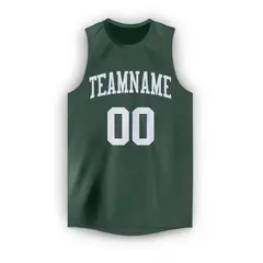 Hunter Green White Classic Basketball Jersey 5
