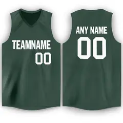 Hunter Green White Classic Breathable Basketball Jersey 1