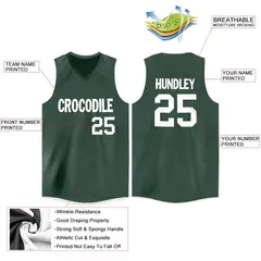 Hunter Green White Classic Breathable Basketball Jersey 2