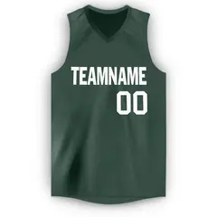 Hunter Green White Classic Breathable Basketball Jersey 5