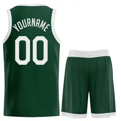 Hunter Green White Classic Sets Basketball Uniform Jersey 2