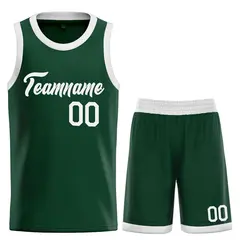 Hunter Green White Heal Basketball Jersey