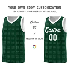 Hunter Green White Trailblazer Dot Pattern Basketball Jersey 3