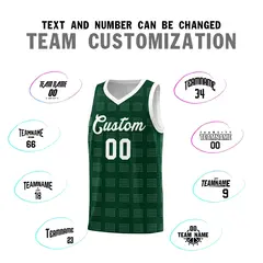 Hunter Green White Trailblazer Dot Pattern Basketball Jersey 4