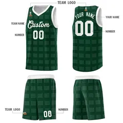 Hunter Green White Trailblazer Dot Pattern Basketball Jersey 5
