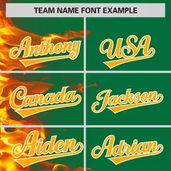 Kelly Green 3D Flame Authentic Baseball Jersey 3