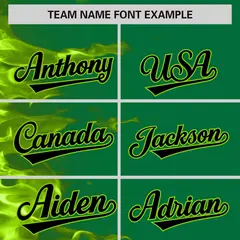 Kelly Green 3D Flame Authentic Baseball Jersey 3