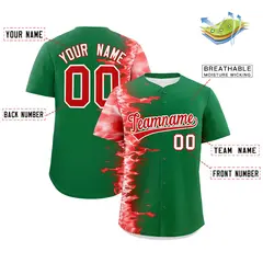 Kelly Green 3D Flame Authentic Baseball Jersey 2