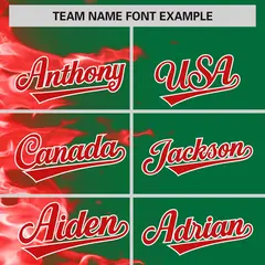 Kelly Green 3D Flame Authentic Baseball Jersey 3