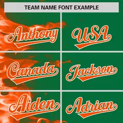 Kelly Green 3D Flame Authentic Baseball Jersey 3