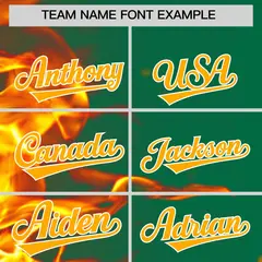 Kelly Green 3D Flame Full-Zip Varsity Letterman Bomber Jacket 3