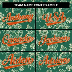 Kelly Green 3D Graffiti Pattern Baseball Jersey 3