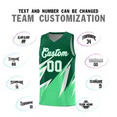 Kelly Green Abstract Mountain Pattern Basketball Jersey 3