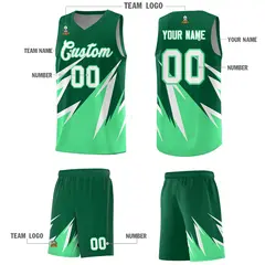 Kelly Green Abstract Mountain Pattern Basketball Jersey 4