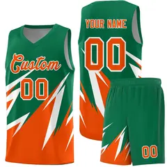 Kelly Green Abstract Mountain Pattern Basketball Jersey 1