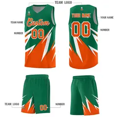 Kelly Green Abstract Mountain Pattern Basketball Jersey 4