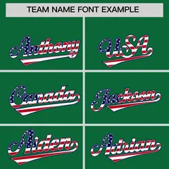 Kelly Green American Flag Design Baseball Jersey 3