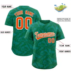 Kelly Green Aqua Graffiti Pattern Authentic Baseball Jersey 2