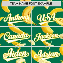 Kelly Green Banana Graffiti Pattern Fashion Baseball Jersey 4