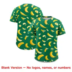 Kelly Green Banana Graffiti Pattern Fashion Baseball Jersey 7
