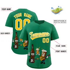 Kelly Green Beer Day Parties Baseball Jersey 2