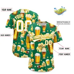 Kelly Green Beer Day Parties Baseball Jersey 2