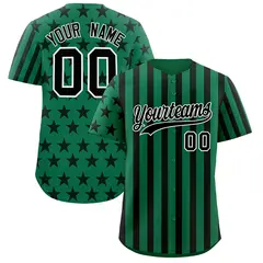 Kelly Green Black American Flag Graffiti Baseball Jersey