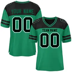 Kelly Green Black Color Block Authentic Football Jersey 1