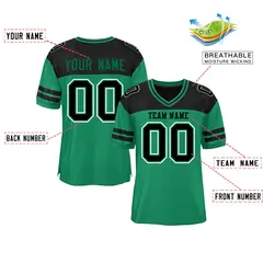 Kelly Green Black Color Block Authentic Football Jersey 2