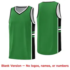 Kelly Green Black Color Block Varsity Basketball Jersey 6