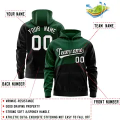 Kelly Green Black Color Block Varsity Full-Zip Letterman Wave Jacket Hoodie 4