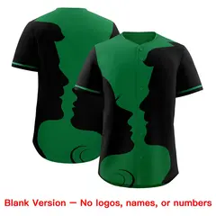 Kelly Green Black Couple Silhouettes Valentine's Day Baseball Jersey 2
