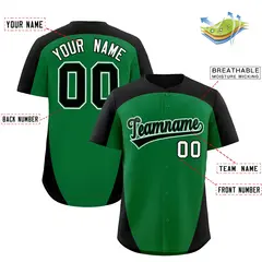 Kelly Green Black Edge Color Block Authentic Baseball Jersey 2