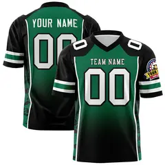 Kelly Green Black Gradient Side Pattern Football Jersey