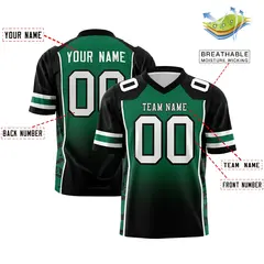 Kelly Green Black Gradient Side Pattern Football Jersey 2