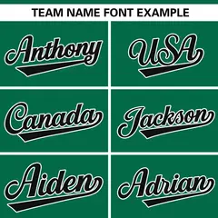 Kelly Green Black Gradient Star Pattern Baseball Jersey 3