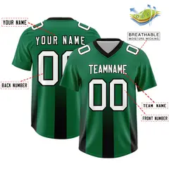 Kelly Green Black Gradient Vertical Stripe Football Jersey 2