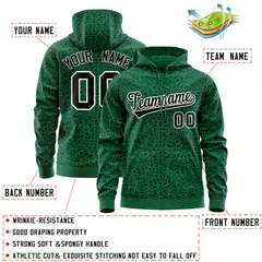 Kelly Green Black Leopard Print Varsity Full-Zip Letterman Jacket Hoodie 4