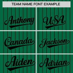Kelly Green Black Pinstripe Two-Tone Baseball Jersey 3