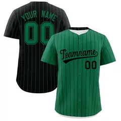 Kelly Green Black Pinstripe Two-Tone Baseball Jersey