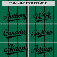 Kelly Green Black Pinstripe Two-Tone Baseball Jersey 3