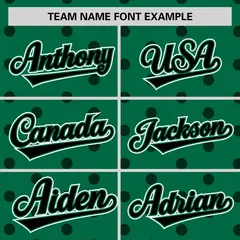 Kelly Green Black Polka Dot Graffiti Baseball Jersey 3
