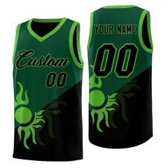 Kelly Green Black Radiant Sun Two Tone Basketball Jersey 1
