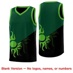 Kelly Green Black Radiant Sun Two Tone Basketball Jersey 2