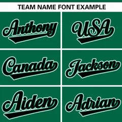 Kelly Green Black Raglan Gradient Thick Stripe Baseball Jersey 3