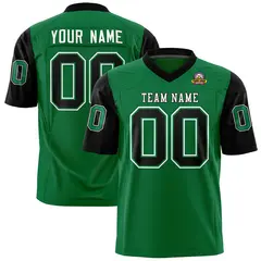 Kelly Green Black Raglan Sleeves Authentic Football Jersey