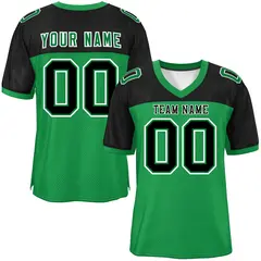 Kelly Green-Black Raglan Sleeves Authentic Football Jersey