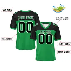 Kelly Green-Black Raglan Sleeves Authentic Football Jersey 2