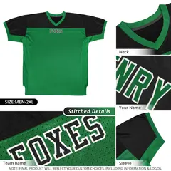 Kelly Green-Black Raglan Sleeves Authentic Football Jersey 5