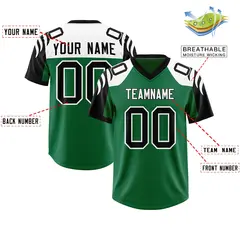 Kelly Green Black Raglan Sleeves Authentic Football Jersey 2